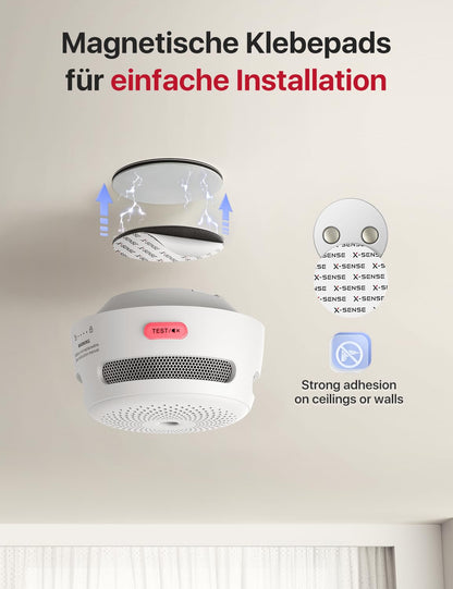 X-Sense Mini Rauchmelder XS01 mit 10-Jahres-Batterie, 6 Stück
