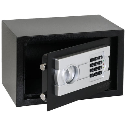 HMF Möbeltresor mit Zahlenschloss, Safe für DIN A5 Dokumente, schwarz, einwandiger Stahlkorpus, pulverbeschichtet