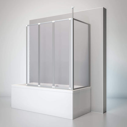 Schulte Duschwand Well Badewanne Seitenwand 3-teilig Kunstglas Tropfen. Mit Tropfenstruktur. Spritzschutz für Badewannen.