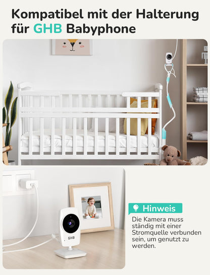 GHB Babyphone mit Kamera MC632B, 3,2 Zoll LCD, Nachtsicht, Weiss