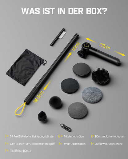 Fanttik Flip G9 Pro Elektrische Reinigungsbürste, IPX7, Schwarz