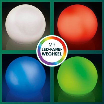 EASYmaxx LED Solarleuchte Kugel 30 cm mit Farbwechsel und Erdspiess