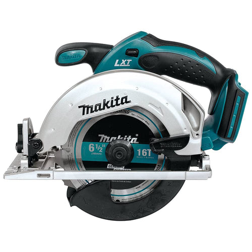 Makita DSS611Z Li-Ionen Akku-Kreissäge - Nur Gehäuse: Blaue Handkreissäge für präzises, kabelloses Sägen von Holz und Platten.