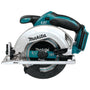 Makita DSS611Z Li-Ionen Akku-Kreissäge - Nur Gehäuse: Blaue Handkreissäge für präzises, kabelloses Sägen von Holz und Platten.