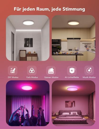 Govee LED Deckenleuchte RGBIC Smart Ø30cm - 2er Set
