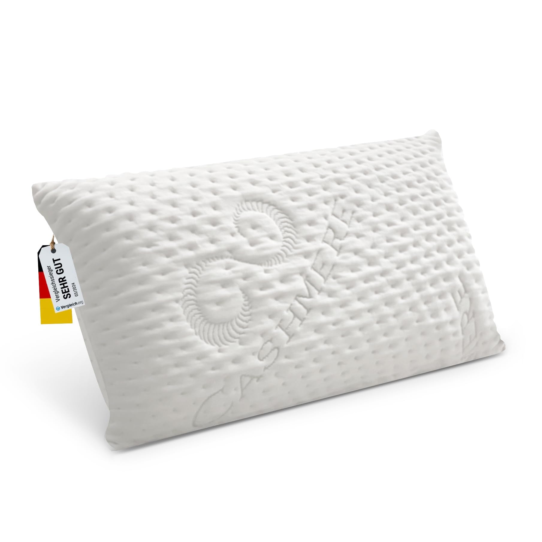 Orthopädisches viscoelastisches Nackenstützkissen - 7 cm hoch, ergonomisch geformt. Es stützt den Nacken druckentlastend.