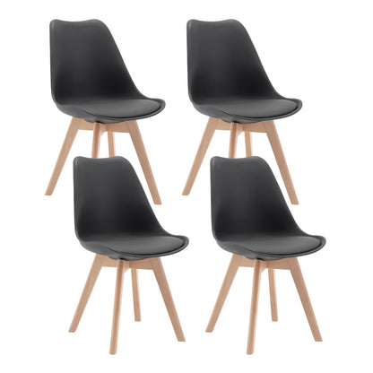 WOLTU Esszimmerstühle 4er Set – Kunstleder Skandi Grau, 4 graue Stühle mit Kunstlederbezug für moderne Esstische.