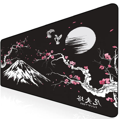Nyfter Gaming Mauspad Sakura Schwarz - 3XL 1200x600mm. Großes, schwarzes Rechteckpad mit Sakura-Design für präzise Mausführung beim Gaming.