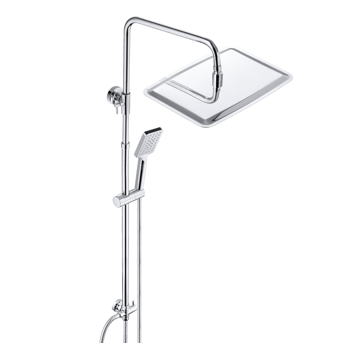 JOHO Regendusche Duschsystem Edelstahl XXL Kopfbrause ohne Armatur Chrom. Chrom-Edelstahl-System, XXL Kopfbrause.