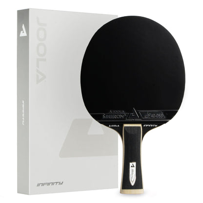JOOLA White Infinity Z Tischtennisschläger - Profischläger. Rundes Schlägerblatt, ergonomischer Griff, rote/schwarze Beläge. Für präzises Tischtennisspiel.