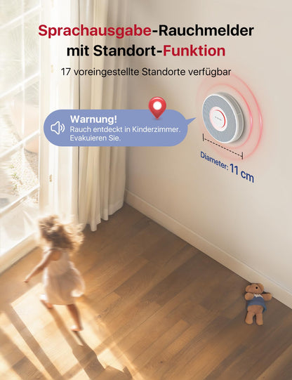 X-Sense WLAN Rauchmelder XS0B-MR31 mit Sprachausgabe, 3er-Set