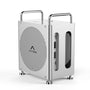 ACASIS Mac mini M4 Docking Station mit Dual NVMe SSD Gehäuse - 40Gbps, rechteckig, dunkelgrau. Erweitert den Mac mini um Ports und schnellen NVMe-Speicher.