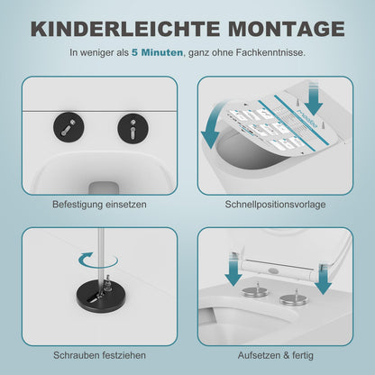 Meejee WC-Sitz mit Absenkautomatik, oval, weiss, Urea-Duroplast