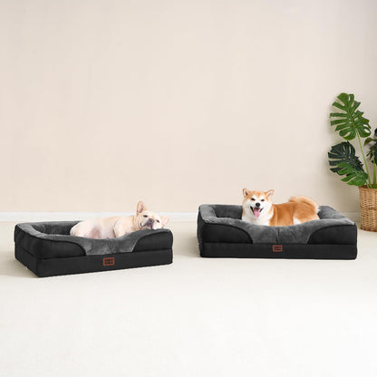 EHEYCIGA Orthopädisches Hundebett Mittel Memory Foam Grau/Schwarz