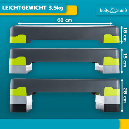 Body & Mind Aerobic Steppbrett Elite, 3-fach höhenverstellbar