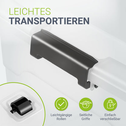 Juskys Aufbewahrungsboxen 60L – 4er Set, transparent & stapelbar