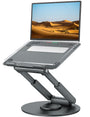 Laptop Ständer Höhenverstellbar 360° Drehbar Ergonomisch – Grau. Grauer, höhenverstellbarer und 360° drehbarer Ständer für ergonomisches Arbeiten mit dem Laptop.