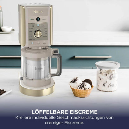 Ninja CREAMi Deluxe Eismaschine NC502EUSTGD, 10 Funktionen, Stone Gold