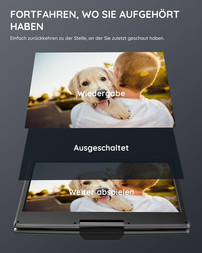 BOIFUN Tragbarer DVD-Player 15,7 Zoll mit 14,1 Zoll HD-Bildschirm