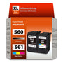ANKINK Tintenpatronen kompatibel zu Canon PG-560XL CL-561XL, 2er-Pack in Schwarz und Farbe