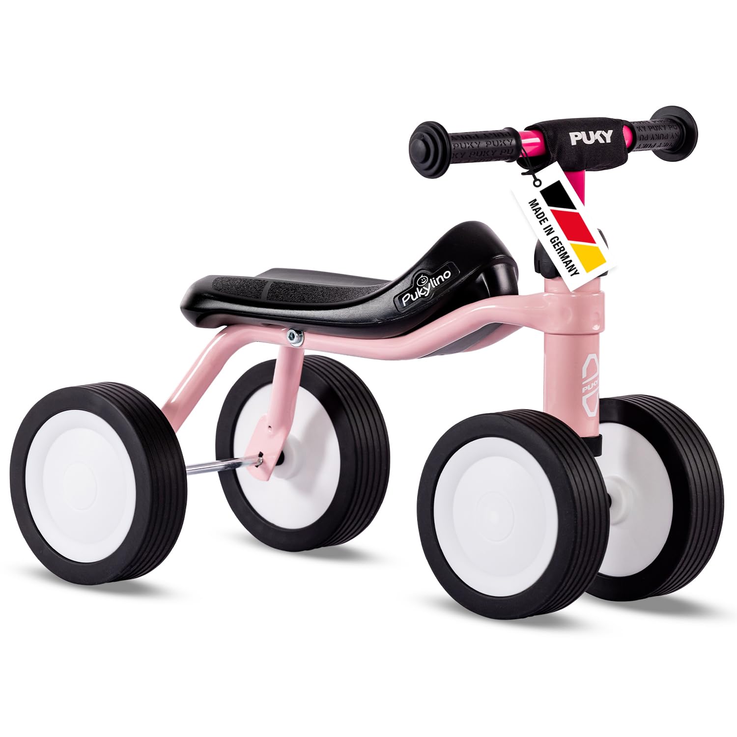PUKY PUKYLINO Indoor-Rutschfahrzeug für Kinder - Retro Rose. Vierrädrig. Zur Förderung von Motorik und Gleichgewicht drinnen.