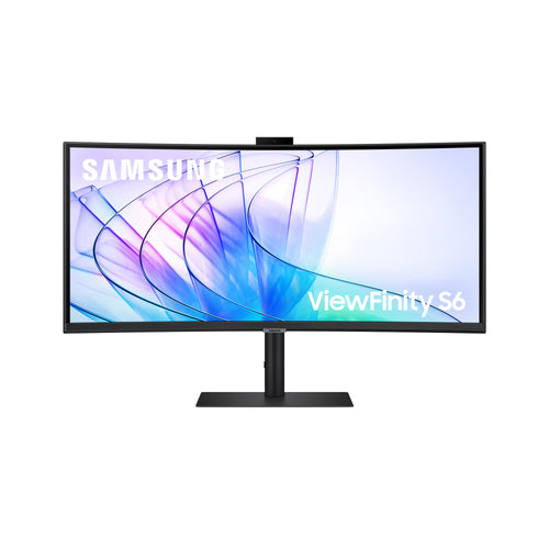 Samsung ViewFinity S65VC Curved Monitor 34 Zoll mit Webcam. Gebogener Bildschirm für Bildwiedergabe und Videokommunikation.