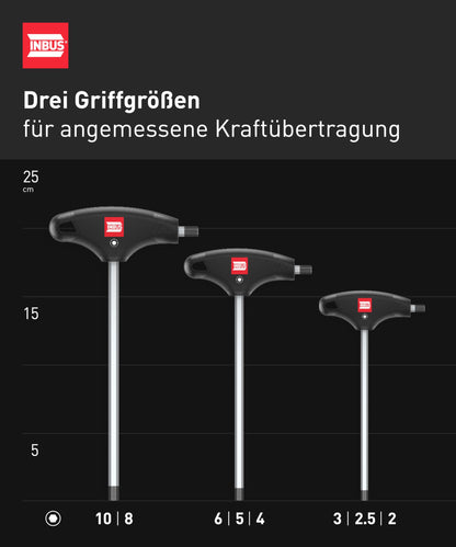 INBUS 70129 T-Griff-Schraubendreher-Set 8tlg 2–10 mm HybridTouch