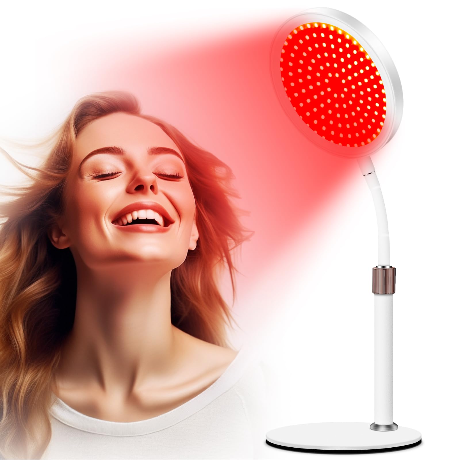 Relhafethy Rotlichtlampe – Schwanenhals, 660/850nm Infrarot. Lampe für gezieltes 660nm Rot- & 850nm NIR-Licht zur Therapie.