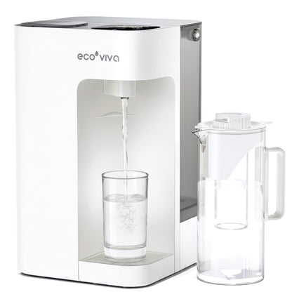 Ecoviva MATE 3 Auftisch Umkehrosmoseanlage Trinkwasserfilter - Weiss. Kompakte, weiße Auftischanlage. Filtert Leitungswasser zu reinem Trinkwasser.