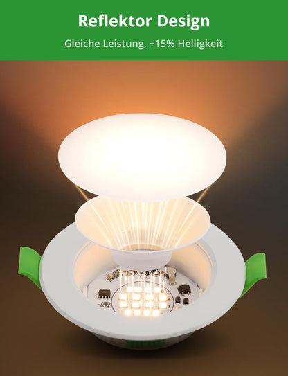 HOMEOW LED Einbaustrahler 20er Set, 5W 400lm, 3 Farbtemperaturen, IP44