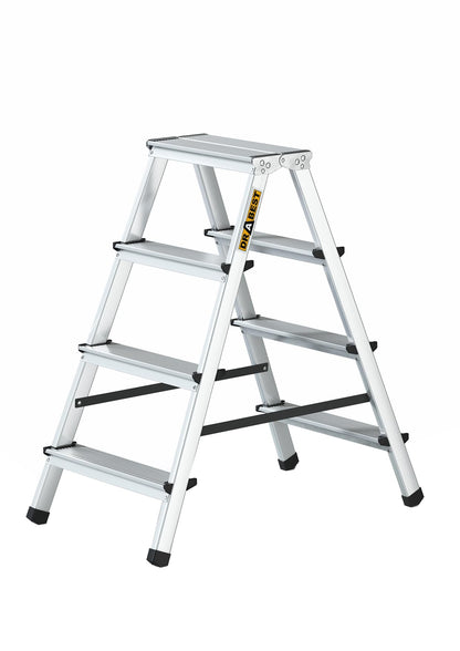 DRABEST Klapptritt DD2x4 Aluminium Trittleiter 2x4 Stufen bis 125 kg