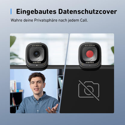 AnkerWork C310 4K Webcam mit KI-Autofokus und Geräuschunterdrückung