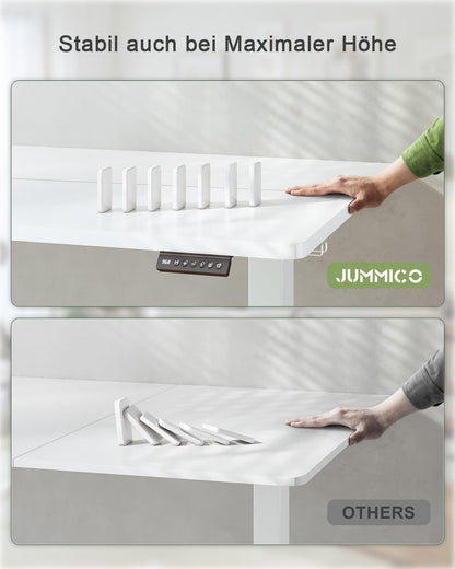 JUMMICO Elektrischer Steh-Sitz Schreibtisch 100x60cm Weiss USB