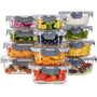 Igluu Borosilikat Glas Frischhaltedosen Meal Prep – 12er-Pack: Transparente, rechteckige Borosilikatglasdosen zum Frischhalten & Vorbereiten von Mahlzeiten.