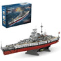 MISINI Technik FC4201 Bismarck Klemmbausteine - WWII Schlachtschiff. Graues Klemmbaustein-Modell des WWII Schlachtschiffs.