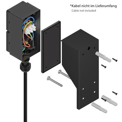ledscom.de PIWI Aufputz-Steckdose aussen IP44 2-fach anthrazit 2er-Set