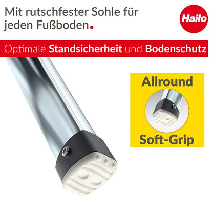Hailo K100 Topline Alu Klapptritt Leiter - 2 Stufen 150kg Silber