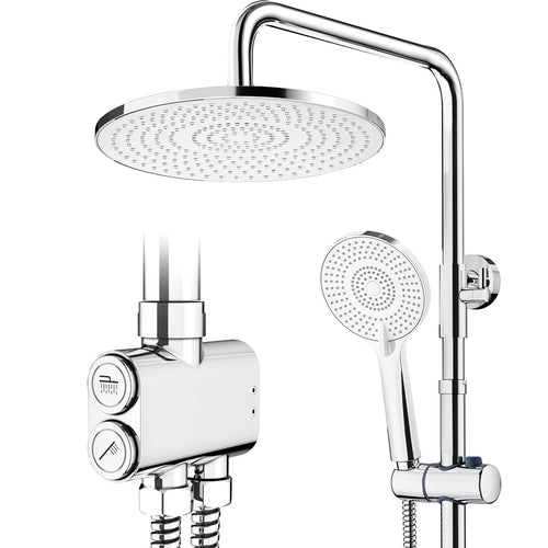 Rainsworth Regendusche Duschsystem 25cm rund – Chrom, ohne Armatur. Runde 25cm Kopfbrause in Chrom für ein gleichmäßiges Duschen.
