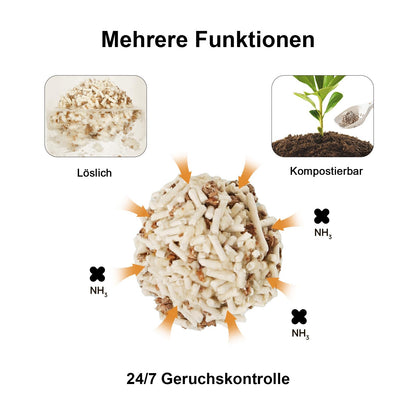 FUKUMARU Tofu Katzenstreu 10,8 kg, Klumpstreu mit Apfelholz