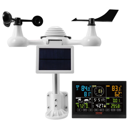 VEVOR Profi WLAN-Wetterstation 7-in-1 – Solarbetrieben, 7,5-Zoll-Display