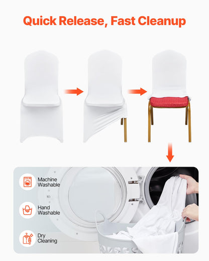 VEVOR Stuhlhussen Weiss – für Schalenstühle 50 Stk. Stretch