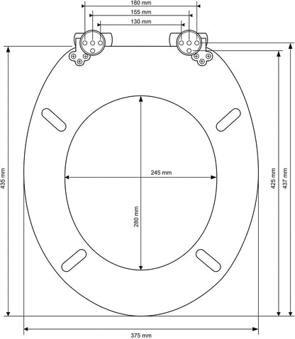 SINOBATH WC-Sitz mit Absenkautomatik, MDF, antibakteriell, Navy Blau