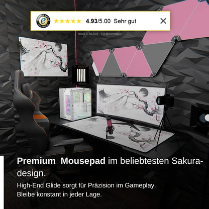 Nyfter Fuji Gaming Mauspad 3XL - Sakura Weiss 1200x600mm