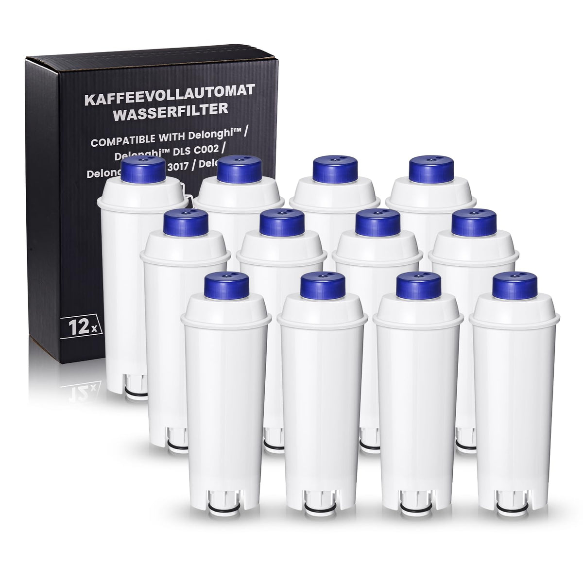 Mutital Wasserfilter für De'Longhi Kaffeevollautomaten, 12er-Pack, Filterkartuschen mit Aktivkohle aus Kokosnussschale