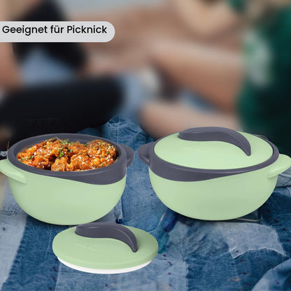 Pinnacle Thermo-Servierschüssel Set, 3-teilig mit Deckel, Edelstahl