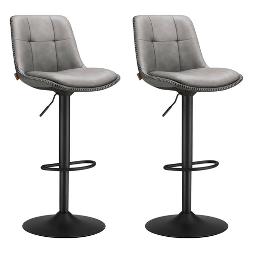 VASAGLE Barhocker 2er Set höhenverstellbar drehbar taubengrau LJB095G01: Zwei taubengraue Drehhocker für flexible Sitzgelegenheiten an Theken.