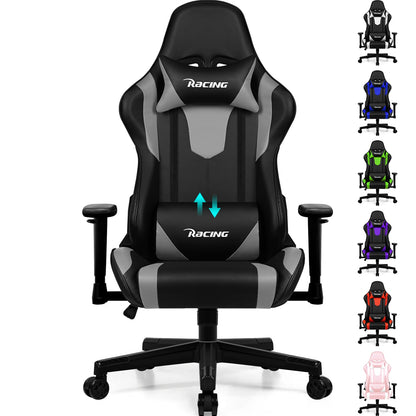 Homimaster Gaming & Bürostuhl Ergonomisch - Verstellbar. Ergonomischer Schalensitz mit hoher Rückenlehne und Armlehnen. Unterstützt langes Sitzen beim Gaming und Arbeiten.