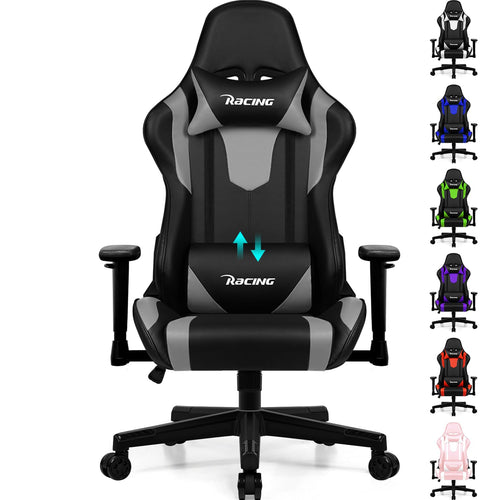 Homimaster Gaming & Bürostuhl Ergonomisch - Verstellbar. Ergonomischer Schalensitz mit hoher Rückenlehne und Armlehnen. Unterstützt langes Sitzen beim Gaming und Arbeiten.