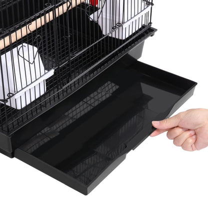 Yaheetech Vogelkäfig mit Spielzeug für Ziervögel – Schwarz, 99cm