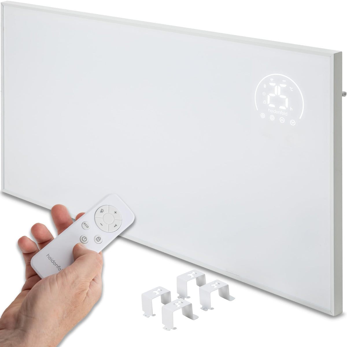 Heidenfeld HF-HP140 Mobile Infrarotheizung - 800 Watt, rechteckig, schwarz. Wärmt Innenräume gezielt mit Infrarotstrahlung.